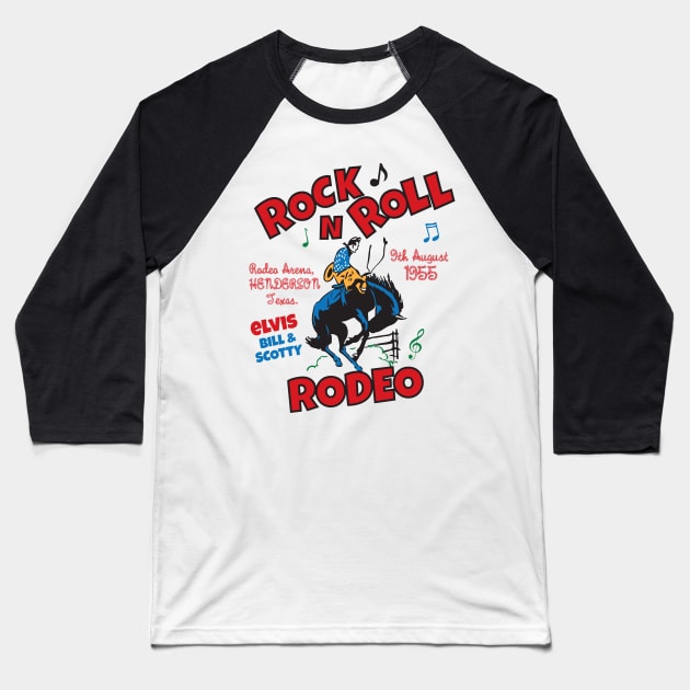 Rock N Roll Rodeo Baseball T-Shirt by PopGraphics